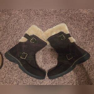 Earth Spirit Dark Brown Winter Boots with Fur Trim
